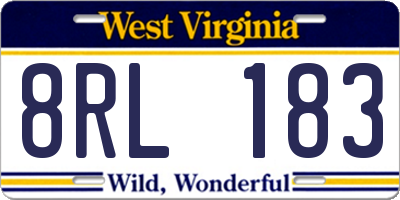 WV license plate 8RL183