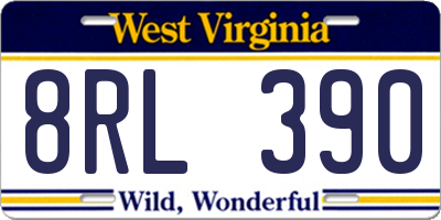 WV license plate 8RL390