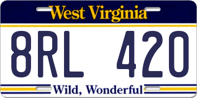 WV license plate 8RL420