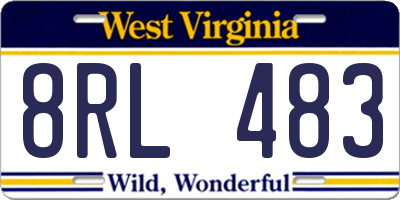 WV license plate 8RL483
