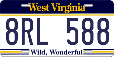 WV license plate 8RL588