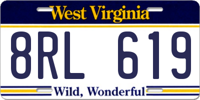 WV license plate 8RL619