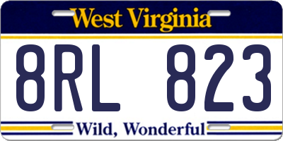WV license plate 8RL823
