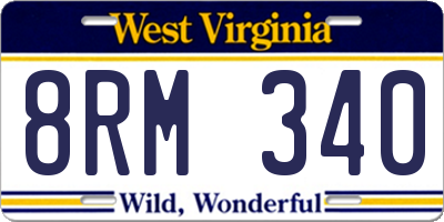 WV license plate 8RM340