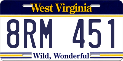 WV license plate 8RM451