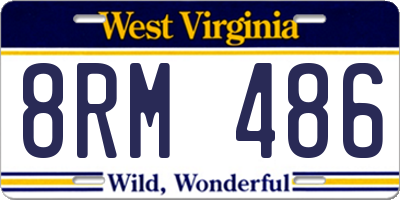 WV license plate 8RM486