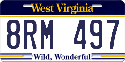WV license plate 8RM497