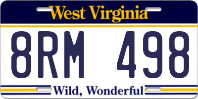WV license plate 8RM498