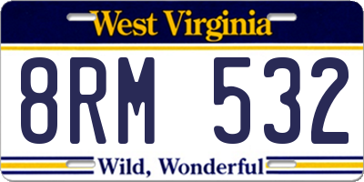 WV license plate 8RM532