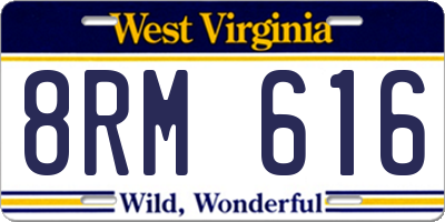 WV license plate 8RM616