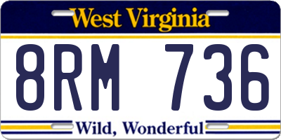 WV license plate 8RM736
