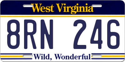WV license plate 8RN246