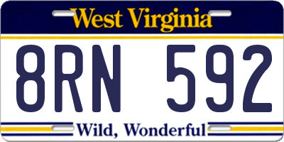 WV license plate 8RN592