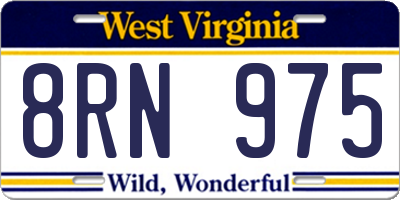 WV license plate 8RN975