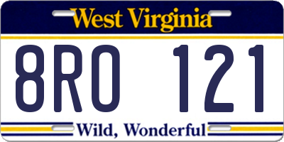 WV license plate 8RO121