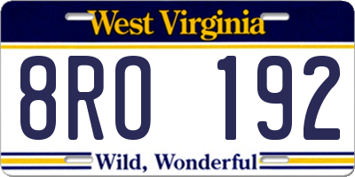 WV license plate 8RO192