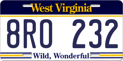 WV license plate 8RO232