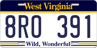 WV license plate 8RO391