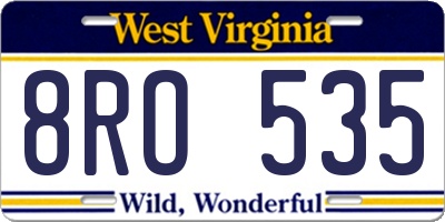 WV license plate 8RO535