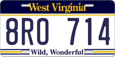 WV license plate 8RO714