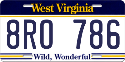 WV license plate 8RO786