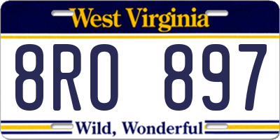 WV license plate 8RO897
