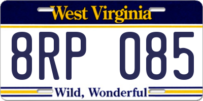 WV license plate 8RP085