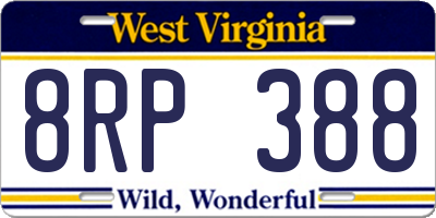 WV license plate 8RP388
