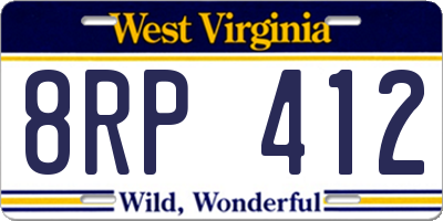 WV license plate 8RP412