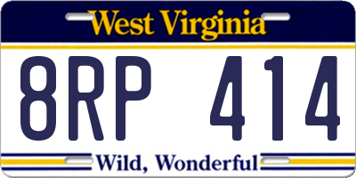 WV license plate 8RP414