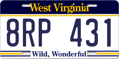 WV license plate 8RP431