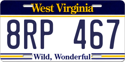 WV license plate 8RP467