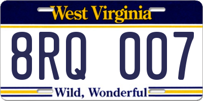 WV license plate 8RQ007