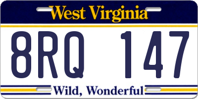 WV license plate 8RQ147