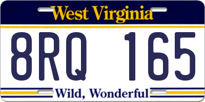WV license plate 8RQ165
