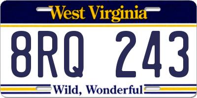 WV license plate 8RQ243