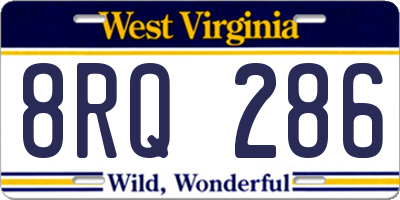 WV license plate 8RQ286