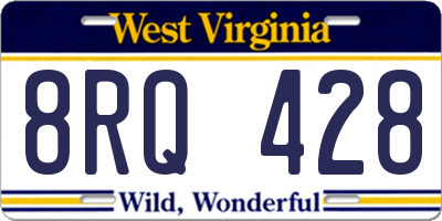 WV license plate 8RQ428