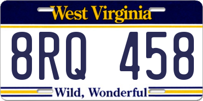 WV license plate 8RQ458