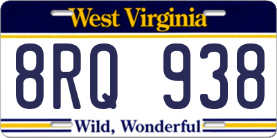 WV license plate 8RQ938