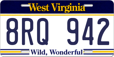 WV license plate 8RQ942