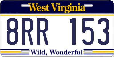 WV license plate 8RR153