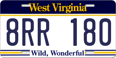 WV license plate 8RR180