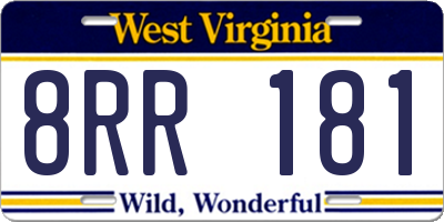 WV license plate 8RR181
