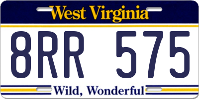 WV license plate 8RR575