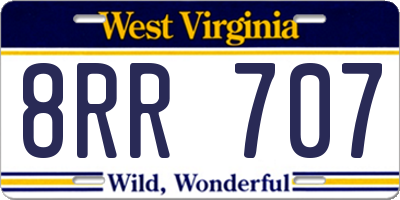 WV license plate 8RR707