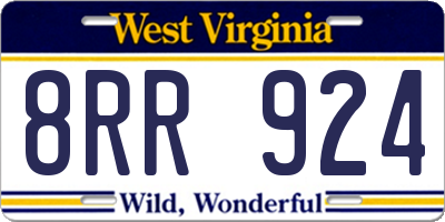 WV license plate 8RR924