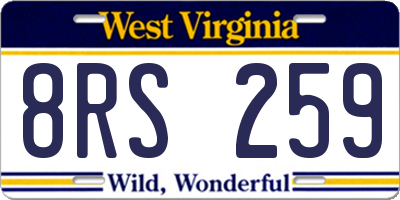 WV license plate 8RS259