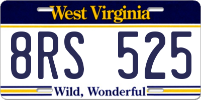 WV license plate 8RS525