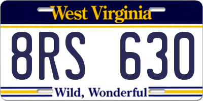 WV license plate 8RS630